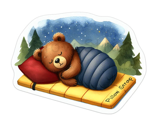 Cozy Critter Sticker - Little Bear camping under the stars