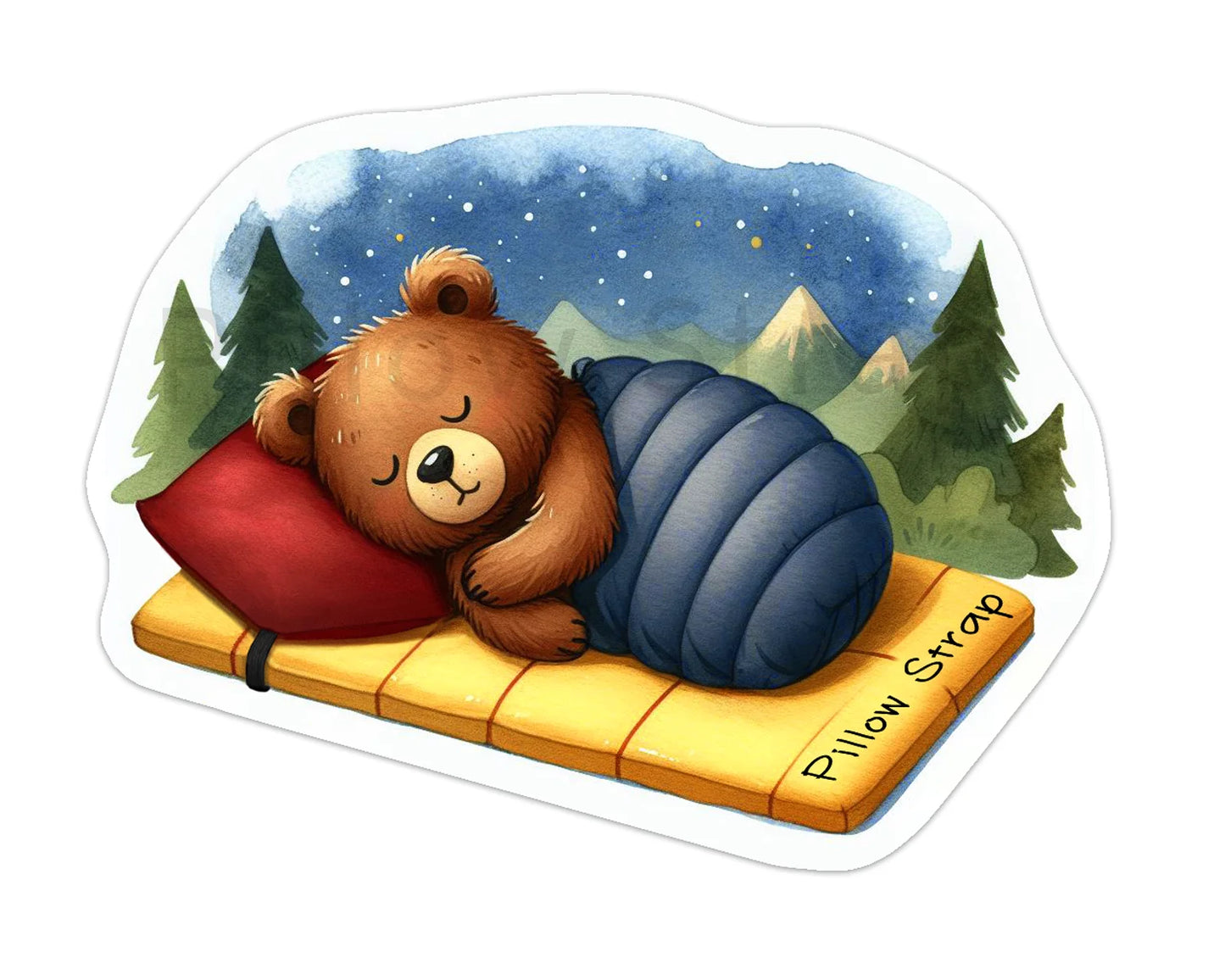 Cozy Critter Sticker - Little Bear camping under the stars