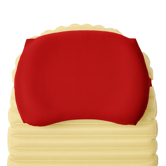 Pillow Strap Medium in Red camping pillowcase, top-down view