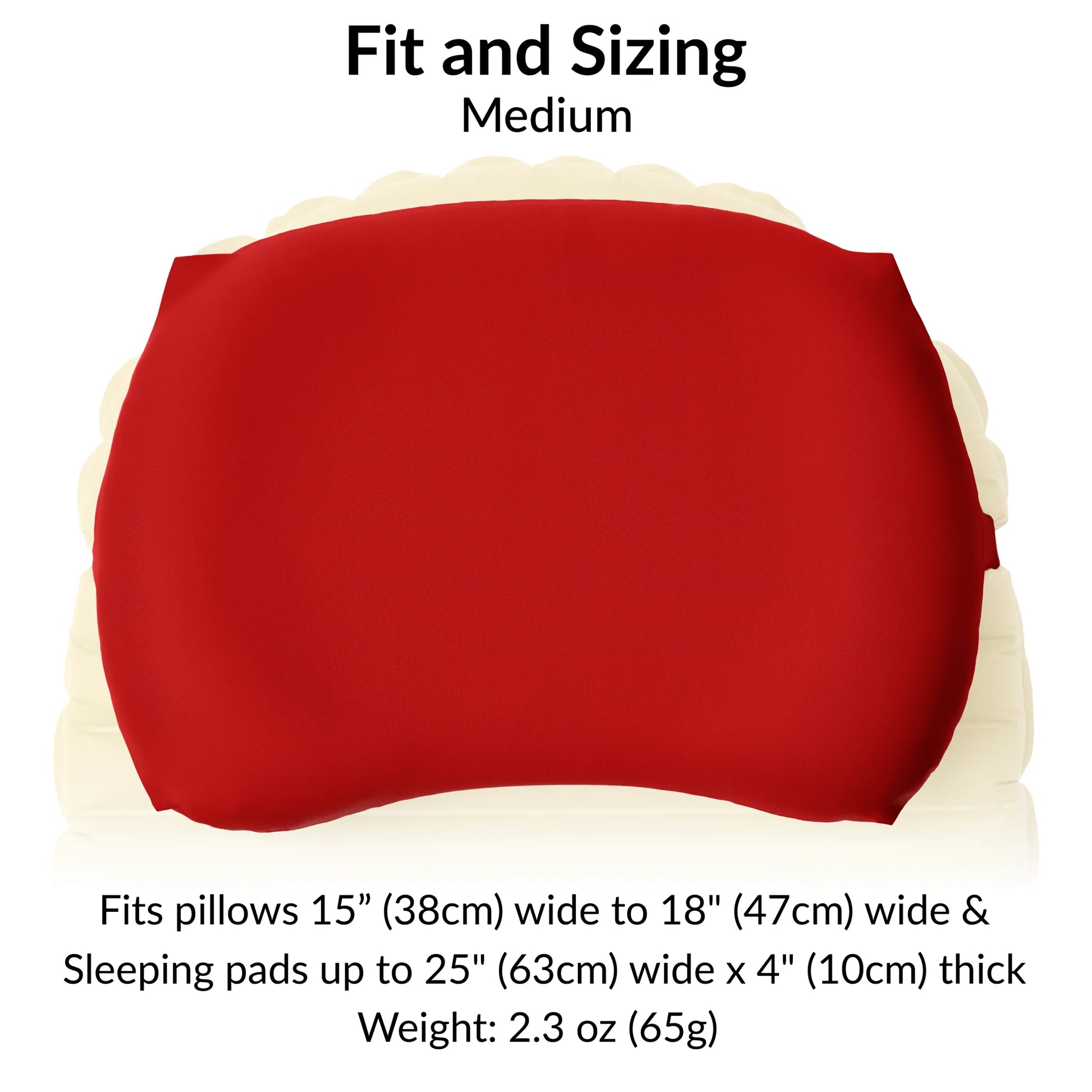Pillow Strap Medium in Red with dimensions