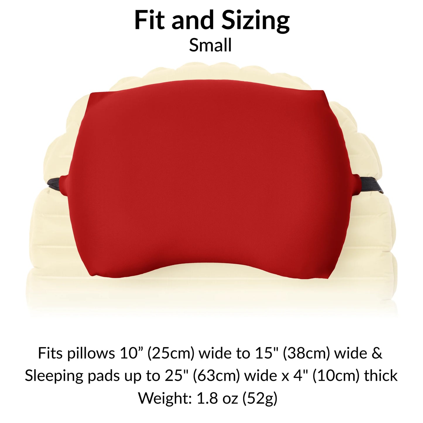 Pillow Strap Small in Red with dimensions