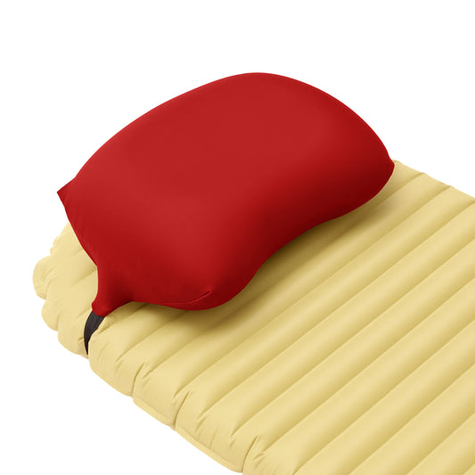 Pillow Strap Small in Red ultralight pillowcase, side view