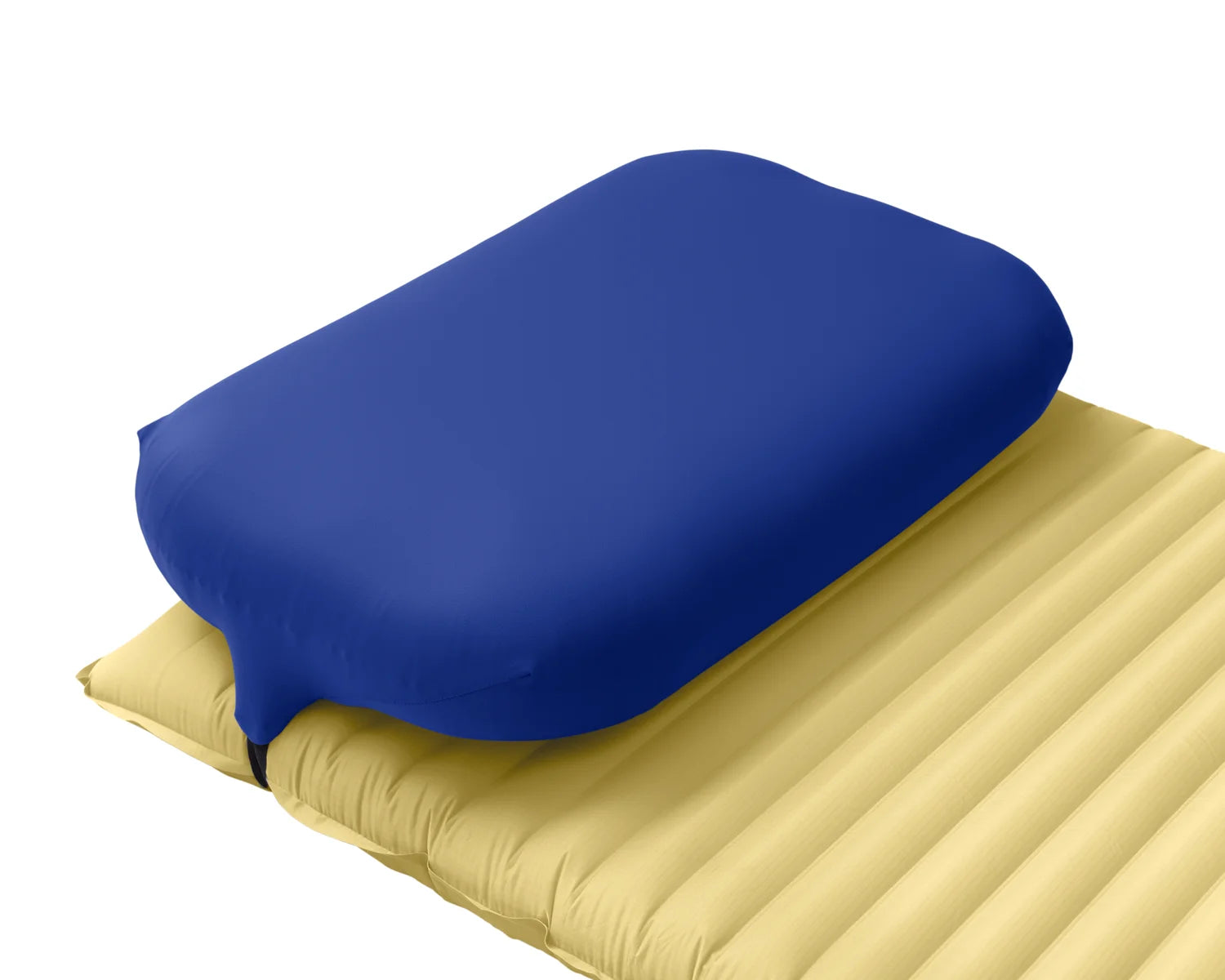 Pillow Strap large in blue side view. Backpacking pillowcase for attaching to a sleeping pad for better sleep camping.