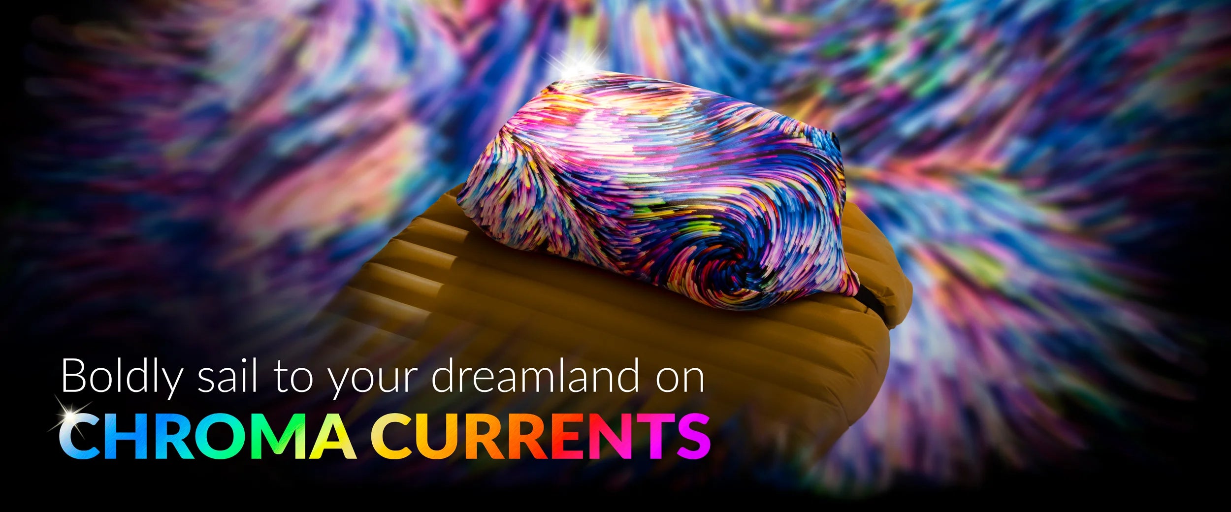 Pillow Strap Camping Pillow Case - Boldly sail to your dreamland on Chroma Currents