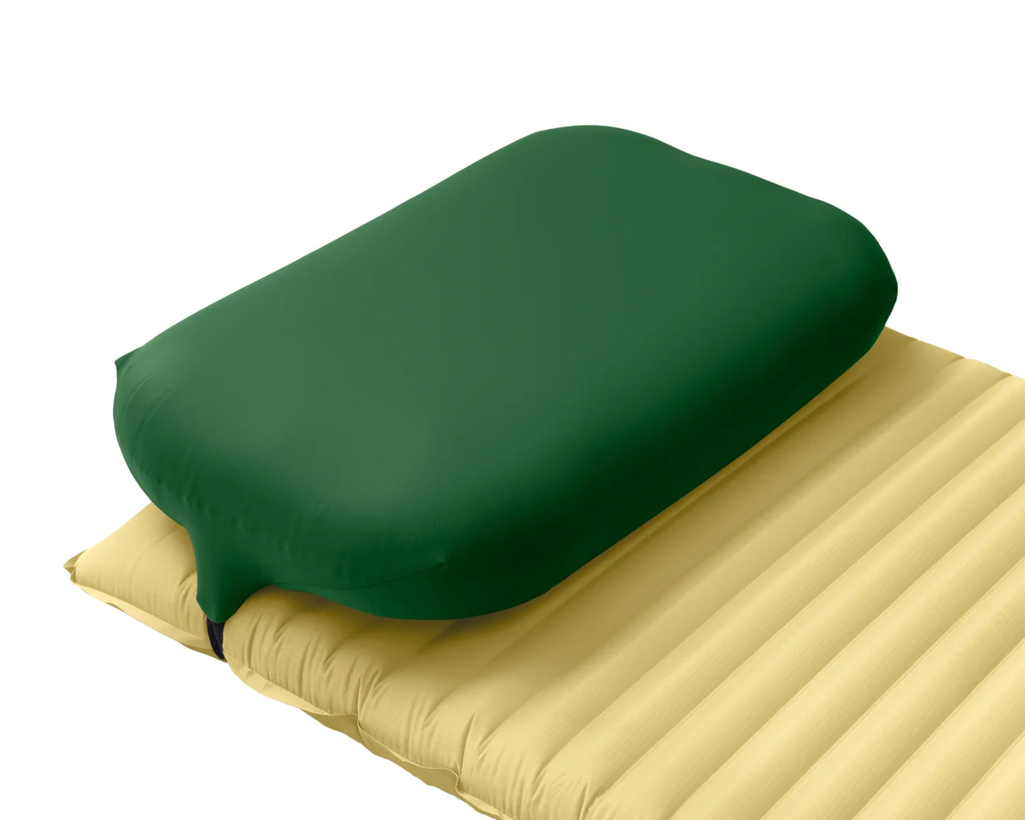 Pillow Strap large in green side view. Backpacking pillowcase for attaching to a sleeping pad for better sleep camping.